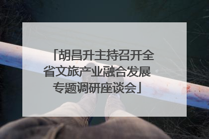 胡昌升主持召开全省文旅产业融合发展专题调研座谈会