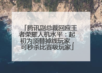 腾讯副总裁回应王者荣耀人机水平：起初为顶替掉线玩家，可秒杀比赛级玩家