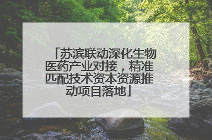苏滨联动深化生物医药产业对接，精准匹配技术资本资源推动项目落地