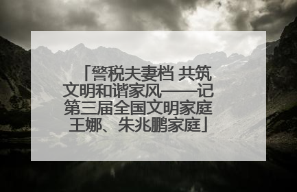 警税夫妻档 共筑文明和谐家风——记第三届全国文明家庭王娜、朱兆鹏家庭