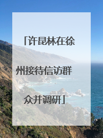 许昆林在徐州接待信访群众并调研