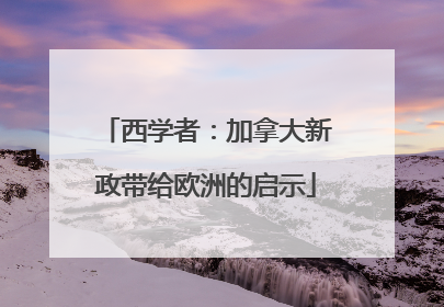 西学者：加拿大新政带给欧洲的启示