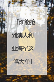 谁能抢到澳大利亚海军这笔大单