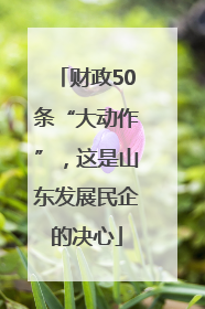 财政50条“大动作”，这是山东发展民企的决心