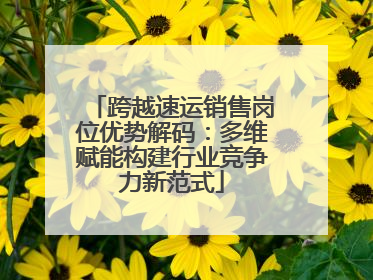 跨越速运销售岗位优势解码：多维赋能构建行业竞争力新范式