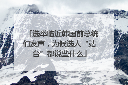 选举临近韩国前总统们发声，为候选人“站台”都说些什么