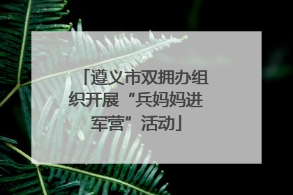 遵义市双拥办组织开展“兵妈妈进军营”活动
