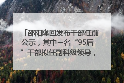 邵阳隆回发布干部任前公示，其中三名“95后”干部拟任副科级领导，均系硕士选调生