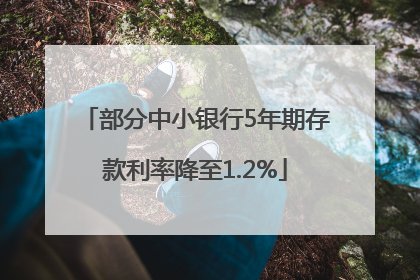 部分中小银行5年期存款利率降至1.2%