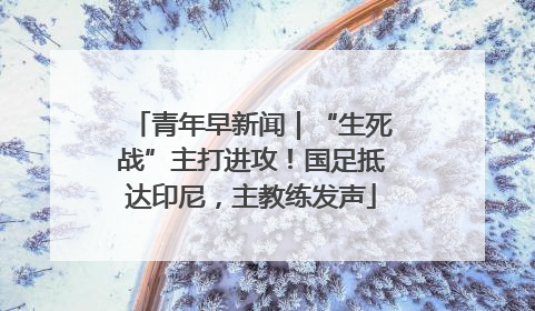 青年早新闻｜“生死战”主打进攻！国足抵达印尼，主教练发声