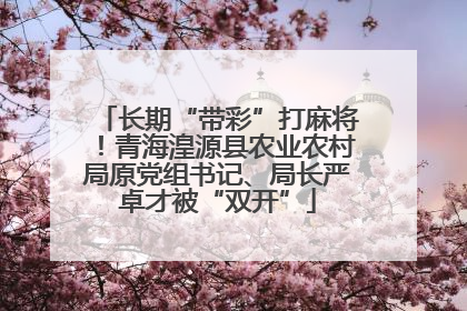长期“带彩”打麻将！青海湟源县农业农村局原党组书记、局长严卓才被“双开”