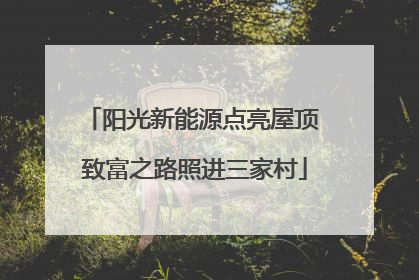 阳光新能源点亮屋顶 致富之路照进三家村