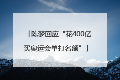 陈梦回应“花400亿买奥运会单打名额”