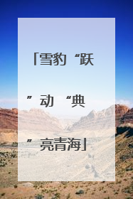 雪豹“跃”动 “典”亮青海