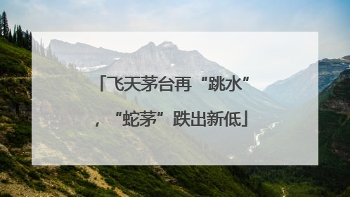 飞天茅台再“跳水”，“蛇茅”跌出新低