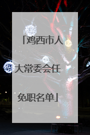 鸡西市人大常委会任免职名单