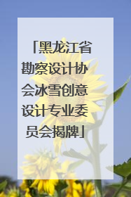 黑龙江省勘察设计协会冰雪创意设计专业委员会揭牌
