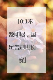 0:1不敌印尼，国足告别世预赛
