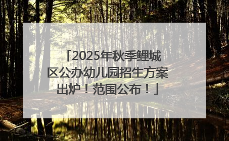 2025年秋季鲤城区公办幼儿园招生方案出炉！范围公布！