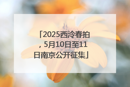 2025西泠春拍，5月10日至11日南京公开征集