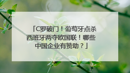 C罗破门！葡萄牙点杀西班牙两夺欧国联！哪些中国企业有赞助？