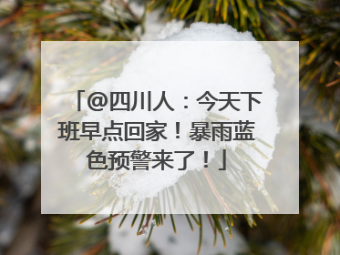@四川人：今天下班早点回家！暴雨蓝色预警来了！