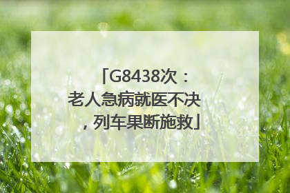 G8438次：老人急病就医不决，列车果断施救